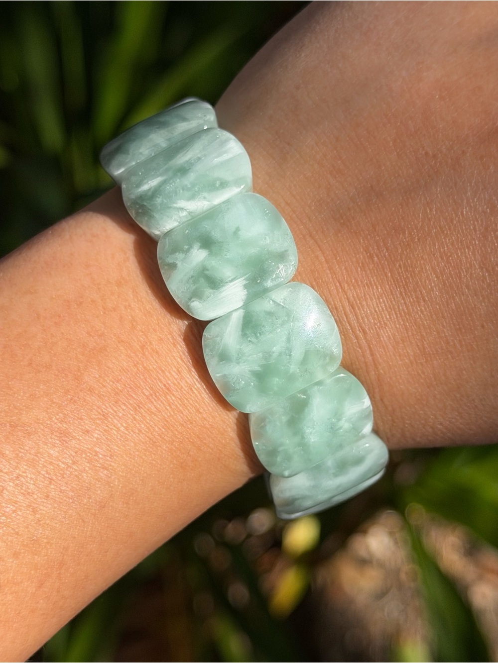 7 Inch Green Larimar Soft Bangle 2567 - Picture 5 of 8